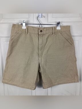 Carhartt Shorts 36 Mens Khaki Carpenter Work 7.5" Canvas Utility Y2K Vintage